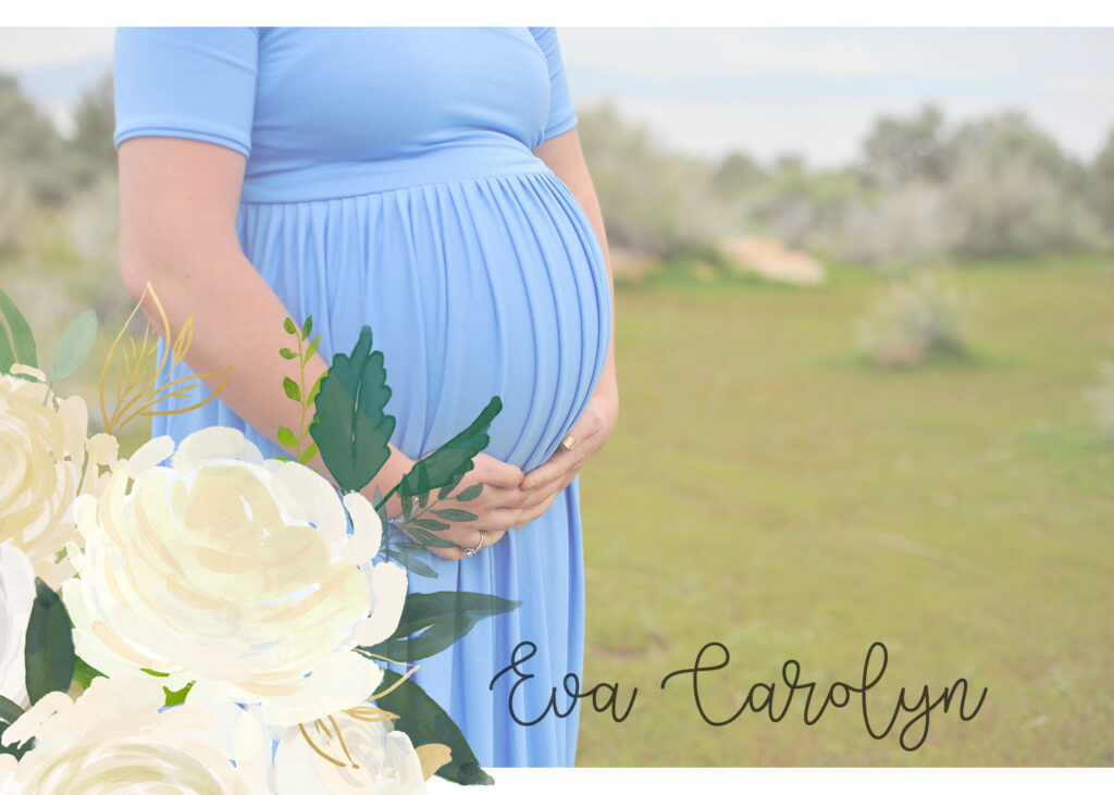 Eva's Story: One mother's honest journey through child loss. Photo of pregnant woman holding her belly.